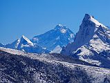 07 Mount Everest From Trek Between Shingdip And Shishapangma Southwest Advanced Base Camp As I continued my trek between Shingdip and Shishapangma Advanced Base Camp, I looked back to get a distant view of Mount Everest. I think the peak on the left is Nangpai Gosum I (7351m, also called Pasang Lhamu Chuli, Josamba and Cho Aui), on a long ice ridge connecting to Cho Oyu.